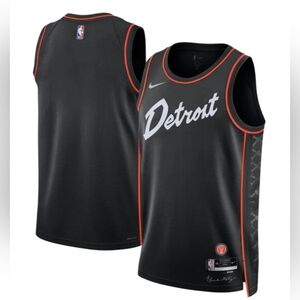 Nike Detroit Pistons Jersey NBA City Swingman DX8531-010 Brand New Size Medium
